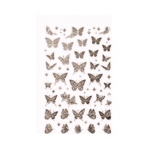 Silver Butterfly Minimal Nail Art Sticker Sw-cs084