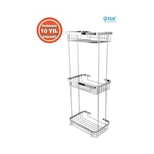 Çelik Banyo Paslanmaz Çelik Taci 3 Lü 23x15 Cm Şampuanlık Köşe Süngerlik Krom