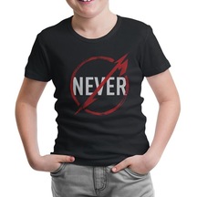 Metallica - Never Logo Siyah Çocuk Tshirt