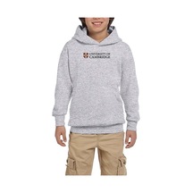University Of Cambridge Logo Text Gri Çocuk Kapşonlu Sweatshirt