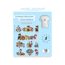 Ütü İle Yapışan Kıyafet Etiketi Paw Patrol Serisi -1 10lu Set Karışık