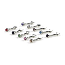 Novahub 10 Adet Moda Rhinestone Halter Barlar Göbek Dil Burun Halkaları Vücut Pirsing Takı, Seçenekler: 28 Çok Renkli Çok Renkli