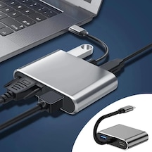 4 Ü 1 Arada Type-c To Hub Dönüştürücü Adaptör 4k Ultra Hd Hdmı & Vga Görüntü Aktarımı, Pd Hızlı Şa Belirtilmemis