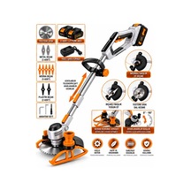 Dragro Drg-21v Kkömürsüz Motor T 2x Bataryalı Ot Çim Çalı Kenar Biçme Tırpan Makinesi