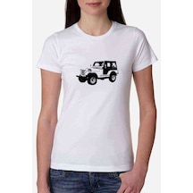 Silhouette Jeep Kadın Beyaz Tshirt