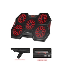 Frisby FNC-5252B GP4 E-Sport Desing 5 Fanlı Ledli 15"-17" Uyumlu Notebook Soğutucu