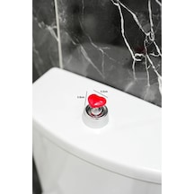 Banyo Sifon Basma Tuşu Aparatı Kalp Tasarımlı Kırmızı Renk Kırmızı