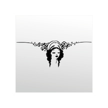 Folyo Sticker Kadın Taçlı 80cm Uzunluk Siyah