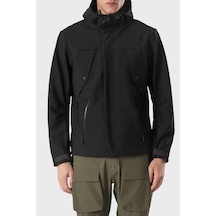 Isaora Logolu Su Geçirmez Regular Fit Kapüşonlu Ceket Erkek Ceket Isr7801888 Siyah