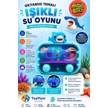 Su Oyunu Water Game Çocuklar İçin Eğlenceli Halka Geçirme Işıklı Shark 2586bc-k12açıkmavishark