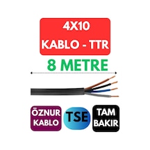 Öznur 4x10 Ttr Kablo Metre Seçenekli Siyah - 8 Metre