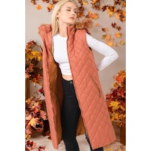 Z6718 Dewberry Bayan Yelek-camel CAMEL