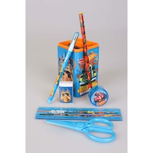 Dekomus İle Lisanslı Hot Wheels Full Metal Kalemlik Masaüstü Organizer Kırtasiye Seti Ahşap