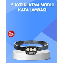 300 - 701 - Lümen Sensörlü Led Kafa Lambası Usb Şarjlı - Novapazr - Sos Modlu Kırmızı