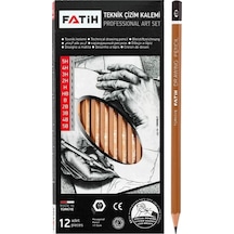 Teknik Çizim Kalemi 12 Li 1 Paket Fatih Dereceli Kalem Seti Profesyonel Set Eskiz Karakalem Yumuşak Ve Sert Uçlu