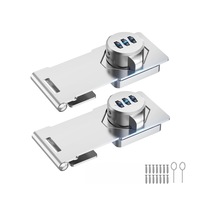 Folinda 2 Adet Çift Kapı Gömlekli Dolap Kilitleri - Antiçalar Zincirli Kombinasyon Kilidi, Ev Ve Ofis Güvenliği, Kolay Kurulum