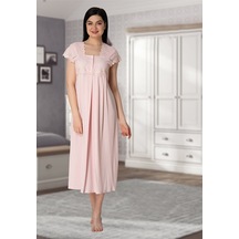 Effortt Pembe Dantelli Büyük Beden Gecelik 5013 Pembe