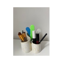 Yaldızlı Gold & Gümüş Dekoratif Çok Bölmeli Organizer, Şık Ve Kullanışlı Düzen Sağlayıcı Sarı Sarı