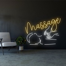 Massage Yazılı Ve Şekilli Neon Tabela Sarı