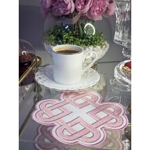 2li Pembe Sonsuz Aşk Kelt Düğümü Sembol Tasarımlı Modern Kokteyl Kahve Sunum Peçetesi 15cm Çok Renkli