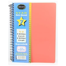 Defne Star Spiralli A4 Plastik Kapak Ayraçlı Defter 5 Kareli+2 Çizgili 175 Yaprak Pembe - Mavi