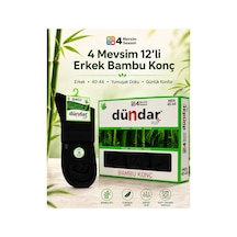 Dündar Çorap Erkek Bambu Konç Çorap 12 Li 40-44 4 Mevsim Nefes Alan Günlük Çorap Siyah