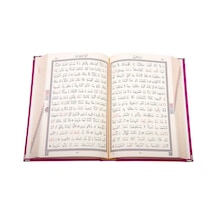 Hafız Boy Kadife Kuran-ı Kerim (Pembe, Elif-Vavlı, Mühürlü)