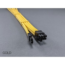 MM 6+2 Pin Sleeved VGA (E.Kartı) Uzatma Kablosu Gold