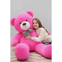 Papyonlu 180-190 Cm Dev Boy Sevimli Peluş Koca Ayı - Sevgiliye Eşe - Arkadaşa Özel Hediye Fuşya