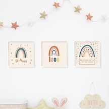 Bebek Odası İçin Minimal Tasarımlı Çerçeve 3'lü 20x20 Cm
