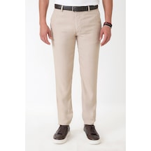 Comfort Fit Yan Cepli Pamuklu Bej Pantolon P 1225