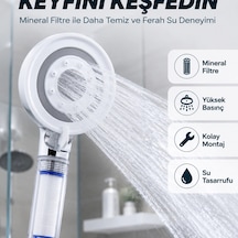 Şeffaf Filtre Hazneli Duş Başlığı Güçlü Akışlı Pratik Banyo Duşu Çok Renkli