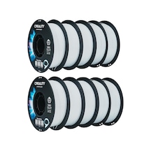 Creality Petg Filament 1,75 Mm, 3d Yazıcı Filamenti, Cr-petg, 0,02 Mm Boyutsal Doğruluk, Yüksek Baskı Kararlılığı, Beyaz, 10'lu Paket