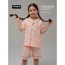 Tıt'kids Pamuklu Örme Gömlek Ve Şortlu Pijama 151545608 AÇIK PEMBE