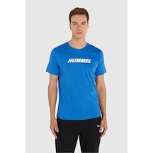 Hummel Hmlelemental Logo Cotton Tee Mavi Erkek T-shirt 911947-7837 Mavi