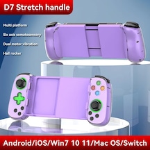 Purple-d7 Teleskopik Cep Telefonu Gamepad Bluetooth 5.0 Tip-c Kablosuz Oyun Denetleyicisi Joystick Android/Iphone Uyumlu/anahtar/ps4/pc