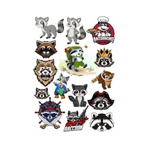 Racun Sticker Set-2 15 Parça Telefon, Tablet, Defter, Laptop Sticker