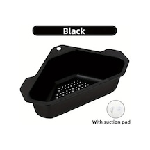 Dashanshop Siyah 1 Adet Üçgen Paslanmaz Çelik Filtre Sepeti Meyve Sebze Askılık Saklama Rafı Siyah