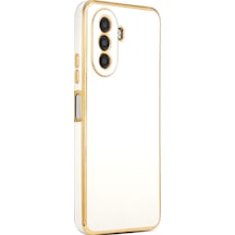 Huawei Nova Y70 Kılıf Parlak Kenarlı Altın Işlemeli Kamera Korumalı Kapak Bark