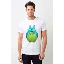 My Neighbor Komşum Totoro Baskılı Beyaz Erkek Tshirt (531001342)