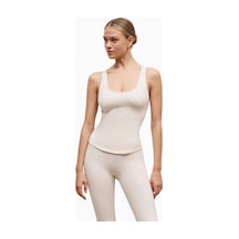 United Colors Of Benetton Because Of Alice Base Sculpting Tank TopAskılı Kadın Atlet Sporcu Atleti Krem Xl