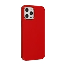 Apple iPhone Uyumlu - 12 Pro Max Kılıf Asya Deri Silikon - Kırmızı