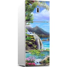 Buzdolabı Sticker Kaplama Dolap Kaplama Etiketi Göl Çiçekler