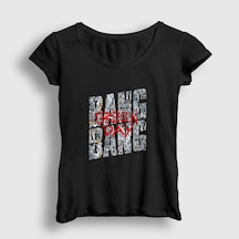 Presmono Kadın Bang Bang Green Day T-shirt Siyah
