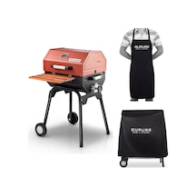 Guruss Cg-050 Kömürlü Barbekü Mangal + Önlük + Kılıf Oksit Kırmızı Model:grs27