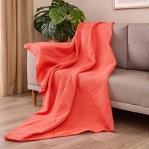 Soft Moza Pamuklu Tv Battaniyesi - Yavruağzı - 130x170 Cm Renkli