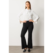 On Fashion İnce Fitilli İspanyol Tayt Pantolon Lacivert