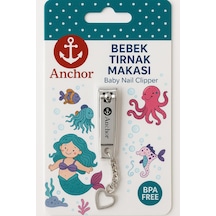 Anchor Zincirli Bebek Tırnak Makası Paslanmaz Çelik, Kalpli Uç, Güvenli Kesim, Ergonomik Tasarım, Bebek Ve Yenidoğanlar İçin Uygun