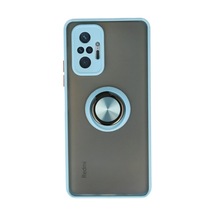 Xiaomi Redmi Note 10 Pro Kılıf Montreal Yüzüklü Silikon Kapak - Buz Mavi Çok Renkli