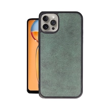 Apple İphone 15 Pro Kılıf Aras Deri Kapak - Koyu Yeşil Çok Renkli